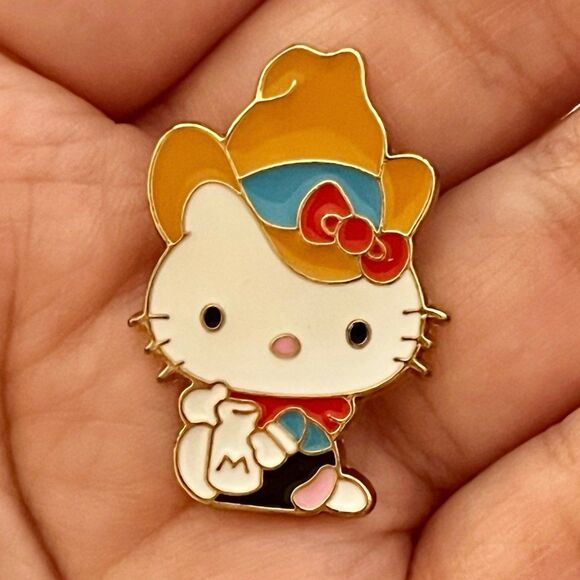Howdy Kitty Cowboy Hat Cowgirl Kitty Enamel Pin - Picture 2 of 8
